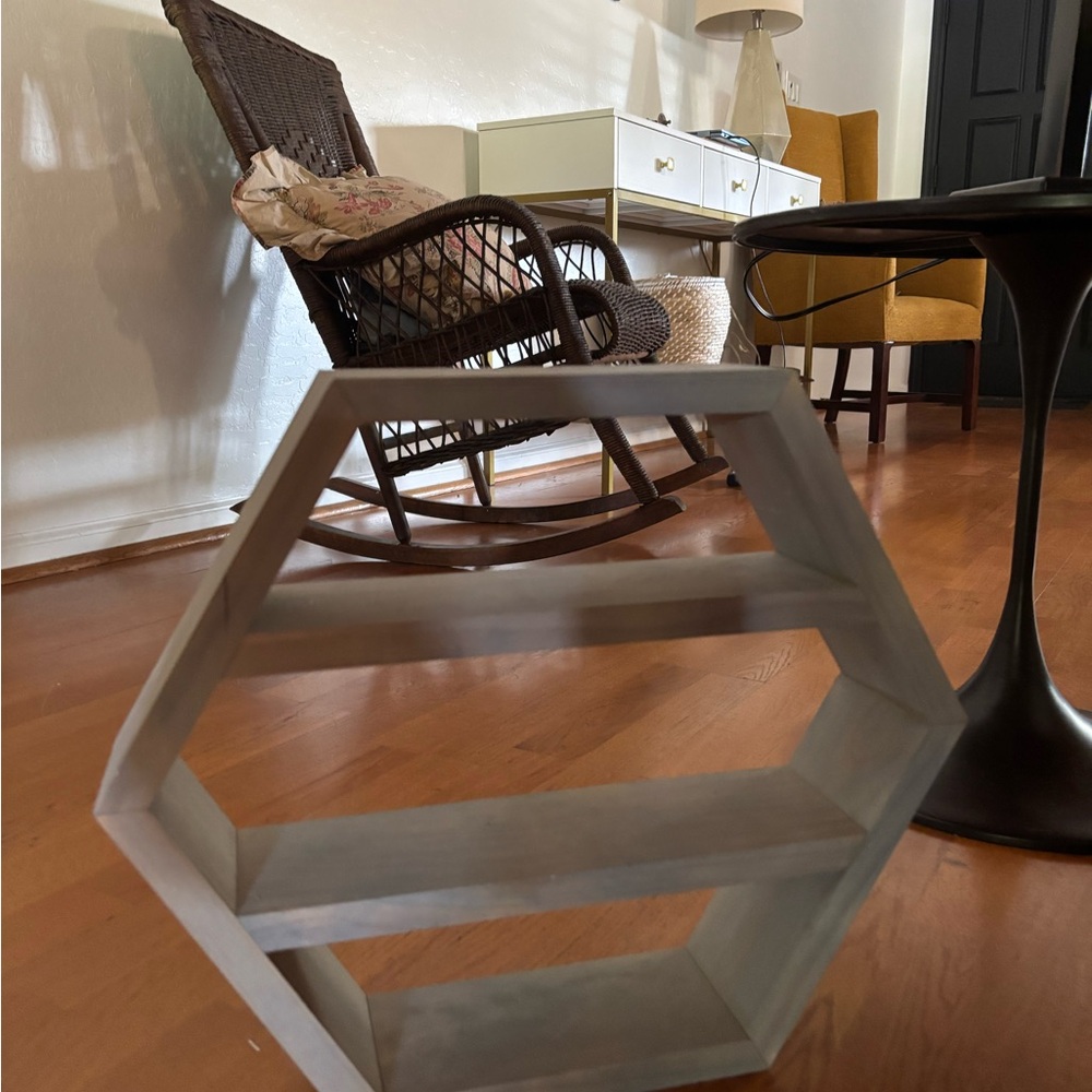 Hexagonal Gray Wall Shelf